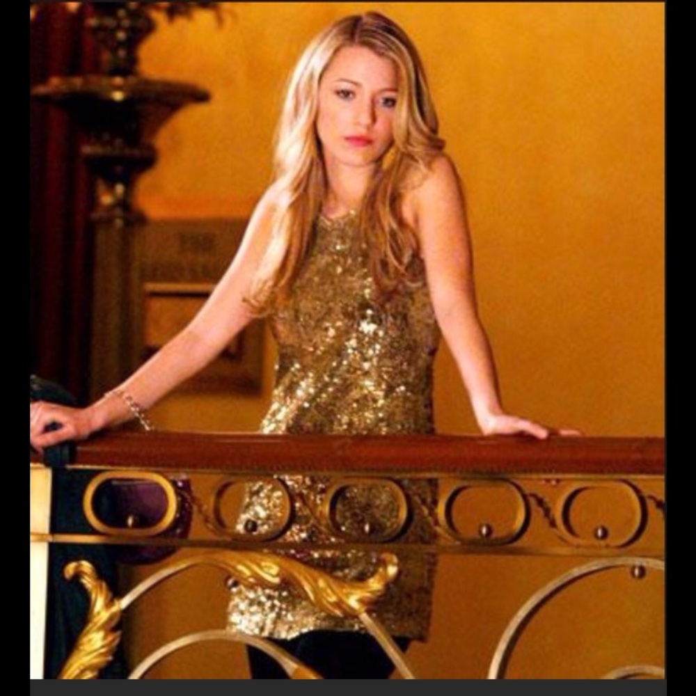Tory Burch gold sequin dress